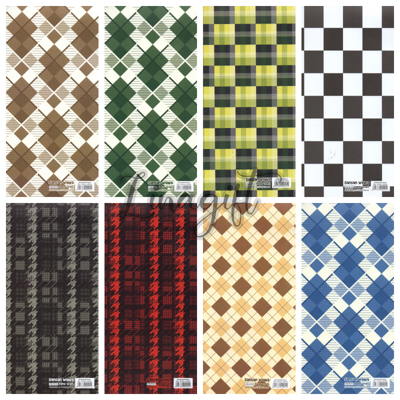 

( 5 Lembar ) KOTAK SANWA - Best Seller! KERTAS KADO SANWA SQUARE NEUTRAL - GIFT WRAP PAPER SANSAN WAWA CLASSIC CREAM / PINK / PURPLE / BLUE NETRAL