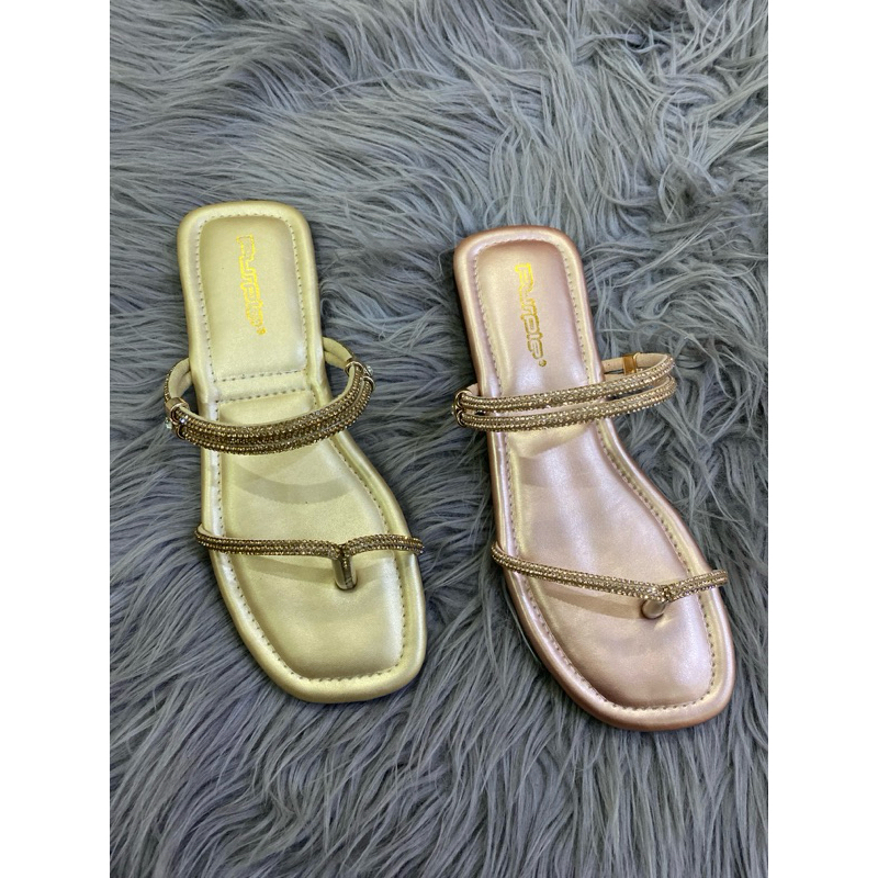 sendal pesta teplek purple