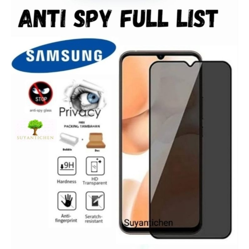 Tempered Glass Anti Spy Full Samsung Galaxy A11 A12 A13 A21 A21S A31 A51 A71 A71 A81 A91 A22 4G 5G A