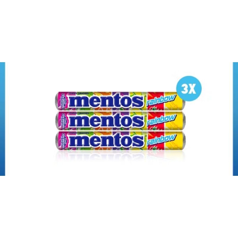 permen Mentos roll rasa rainbow(3roll)