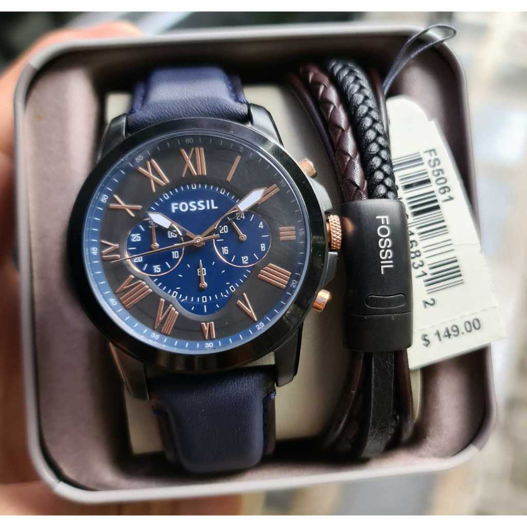 Jam Tangan Pria FS5061 FS 5061 Set Gelang Kepang Magnet Original & Manual Book Garansi