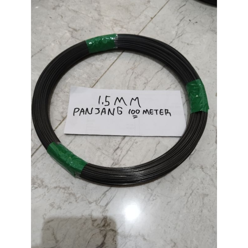 Ruji fiber hitam 1.5mm ngeroll kualitas import 100 meter