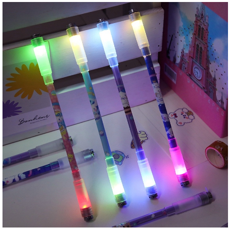 

Spinning pen pulpen pena putar plastik balance anti stress bolpoin rotating Dengan lampu led bercahaya