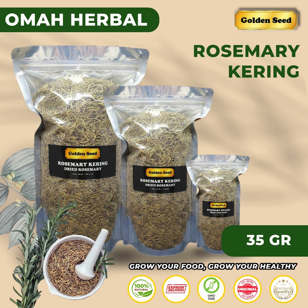 

Rosemary kering USA 35 GRAM / daun rosemary grade A 35 GR / rosemary penumbuh rambut 35GR / obat alopecia