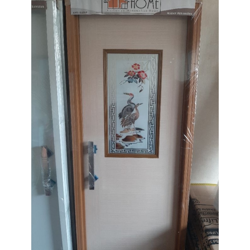 RB PINTU KAMAR MANDI PVC Premium Motif Kaca Kotak