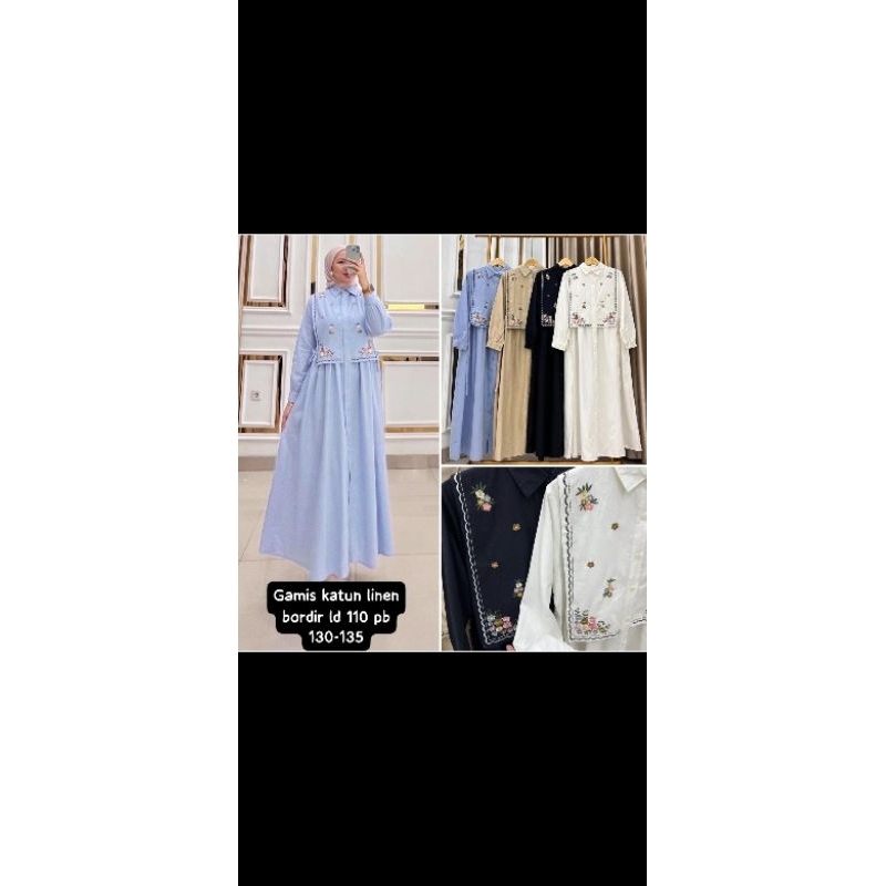 GAMIS KATUN LINEN BORDIR
