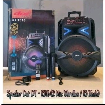 Speaker Bluetooth Portabel Dat 15 inc Type 1516+2 Mic Karoke Wireless