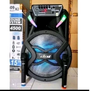 Speaker Bluetooth Portabel Dat 15 inc Type 1509+2 Mic Karoke Wireless