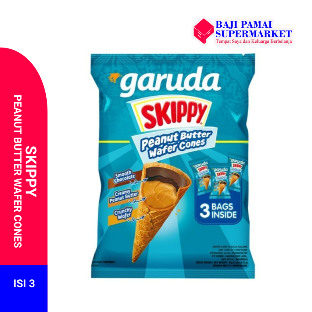 

Skippy peanut butter wafer cones isi 3