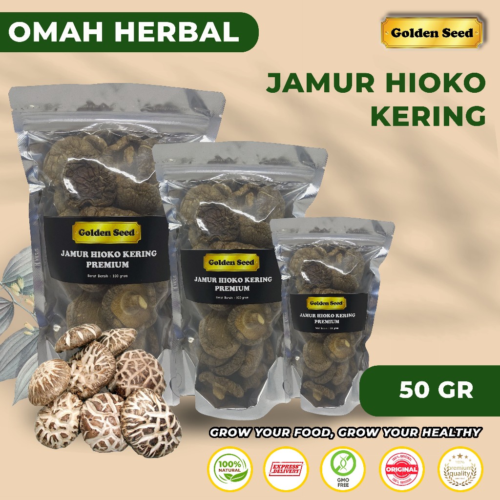 

GRADE A JAMUR HIOKO KERING/JAMUR SHITAKE KERING 50 GR/JAMUR SHITAKE HIOKO XIANG GU 50 GR