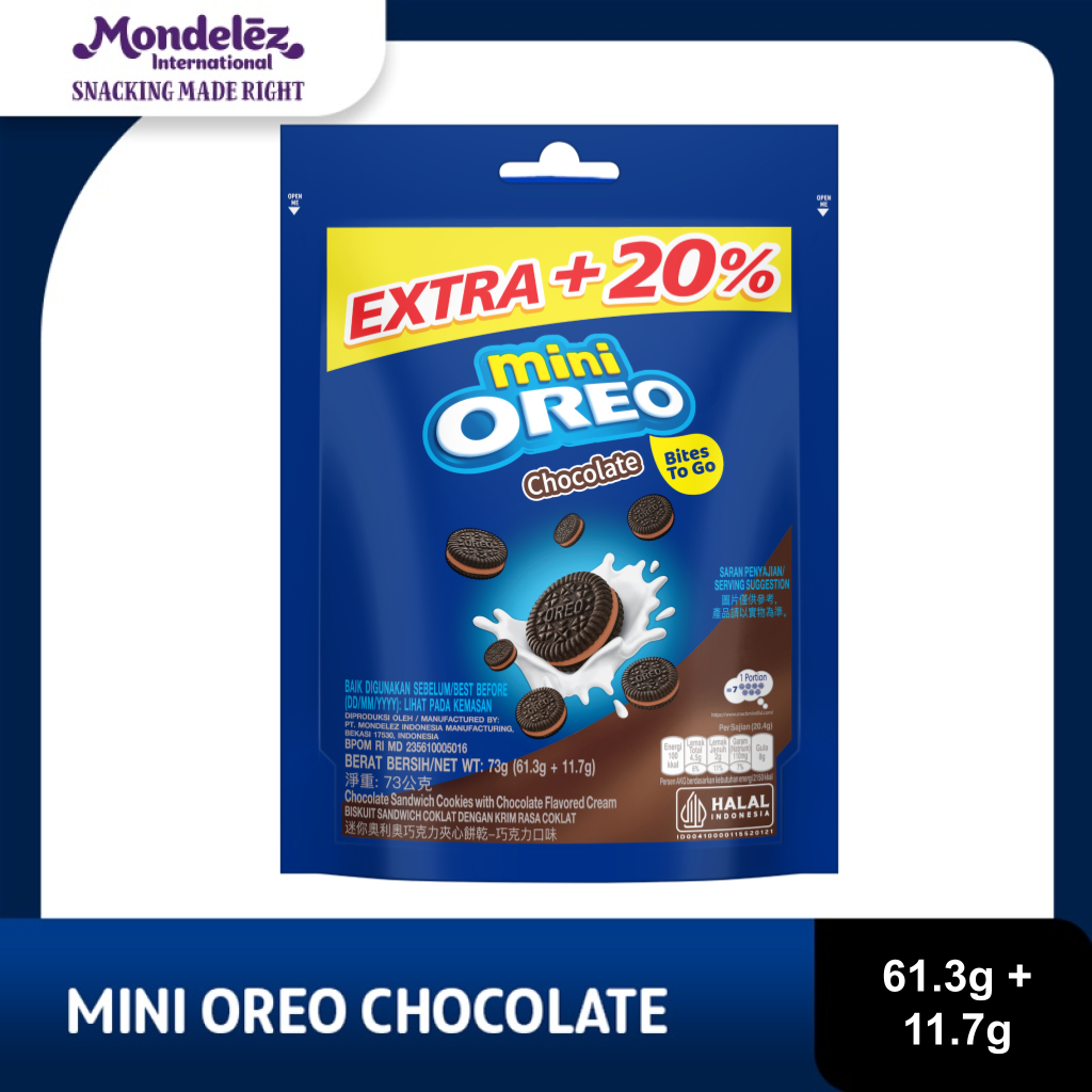 

Mini Oreo Biskuit Chocolate 61.3g Untuk Piknik