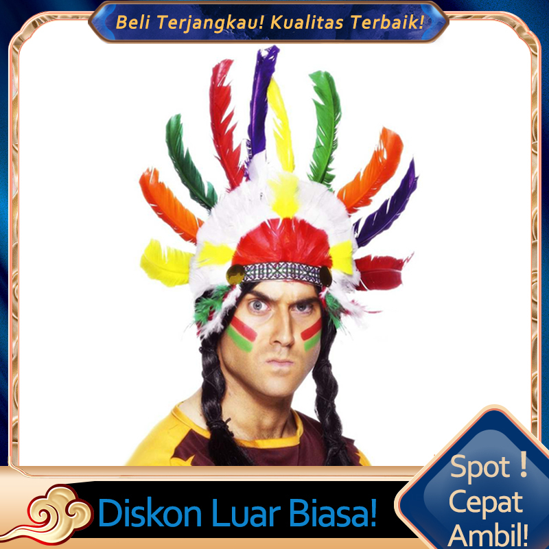 Topi Indian - Topi Indian Headband Perlengkapan Kostum Afrika