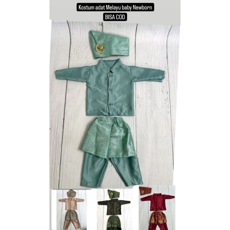 pakaian adat melayu baby Newborn , set melayu baby Newborn pakaian songket melayu pakaian adat minan