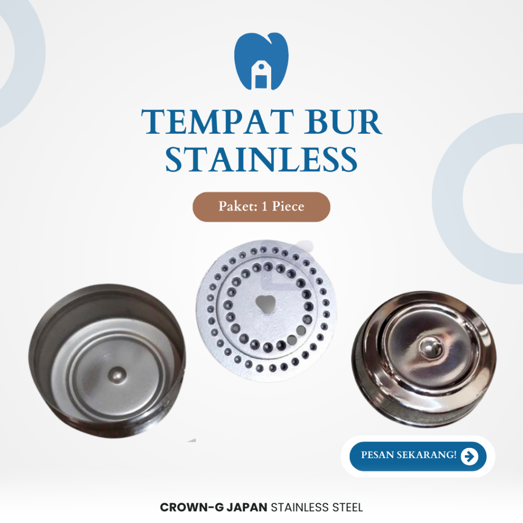 Dental Tempat Bur stainless / box bur box holder / wadah tempat bur Crown-G
