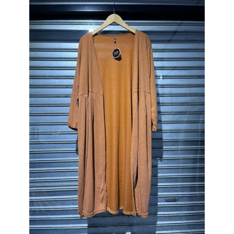 CARDIGAN LONG OUTER MIDI DRESS LONG BLAZER BY AQUILA PREMIUM LONG OUTER KANCING KERAH KOREA TANPA SA