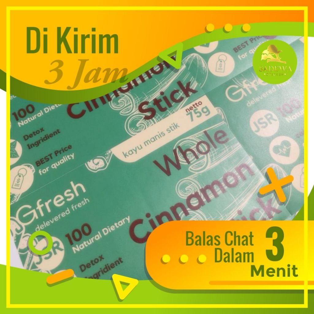 

SPV 12 1-6 Sadewa Cetak Stiker Vinyl Kotak Label Makanan Print Sticker Custom Kemasan Termurah