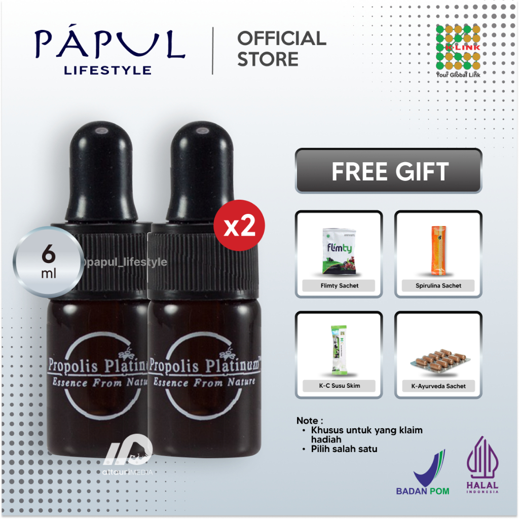 [PAKET HEMAT] 2 Pcs Propolis Platinum K-Link Original Single Bottle (6 ml) Essence From Nature