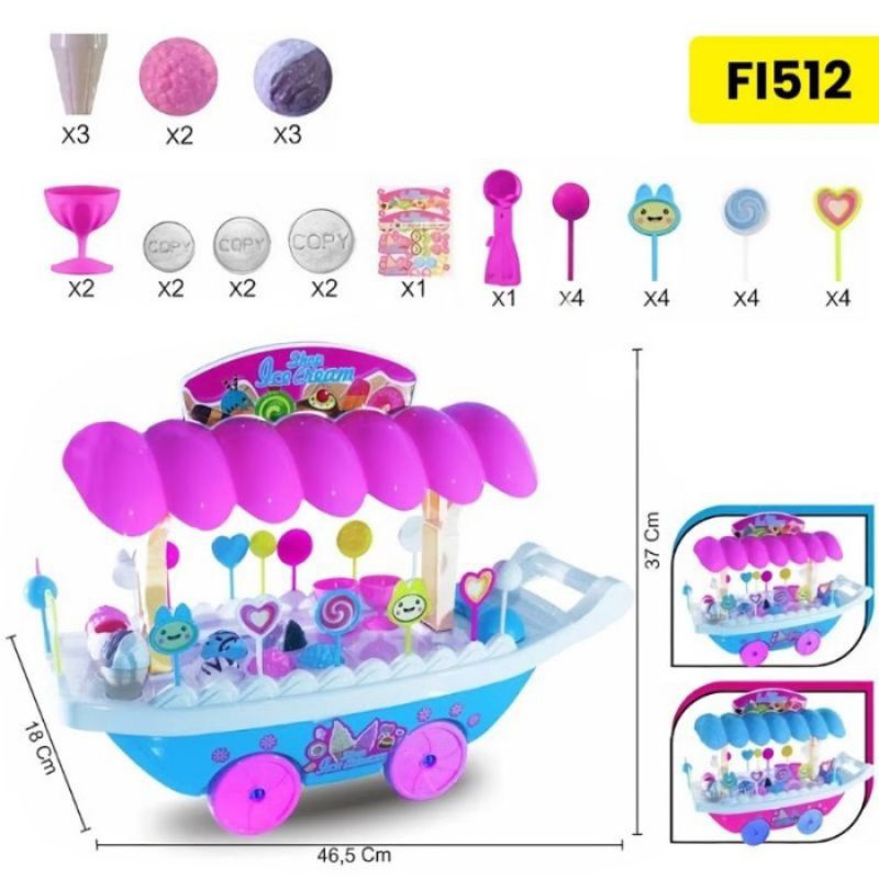 FI512/Mainan Gerobak Ice Cream Stroller Candy Shop FI512/Mainan Gerobak Es Krim/Mainan Murah