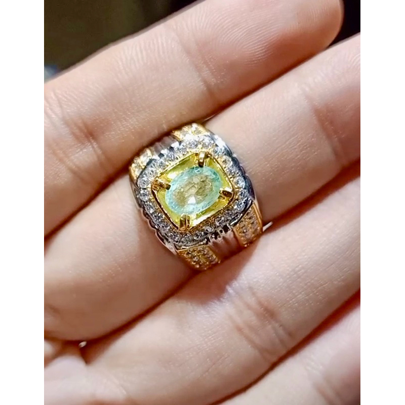 zamrud Colombia ring perak