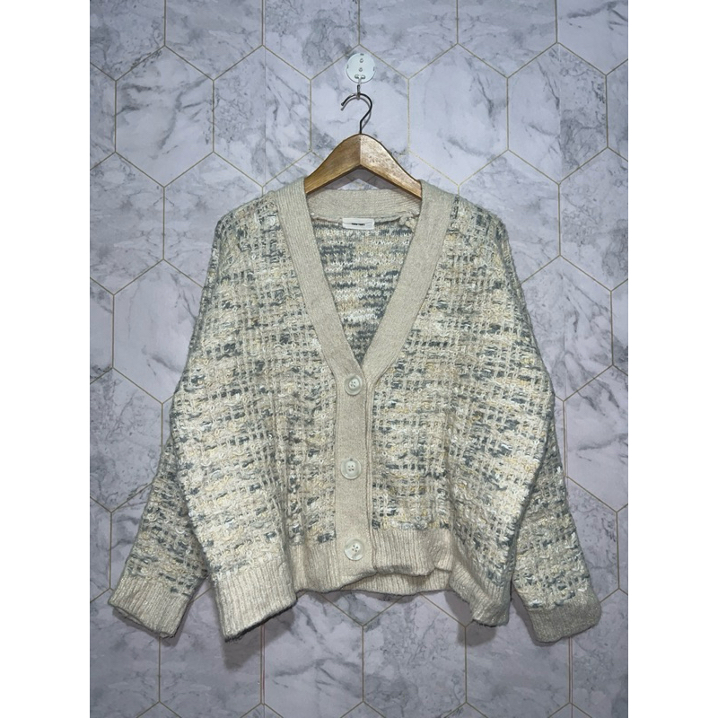 Rajut cardigan tweed oversize permen