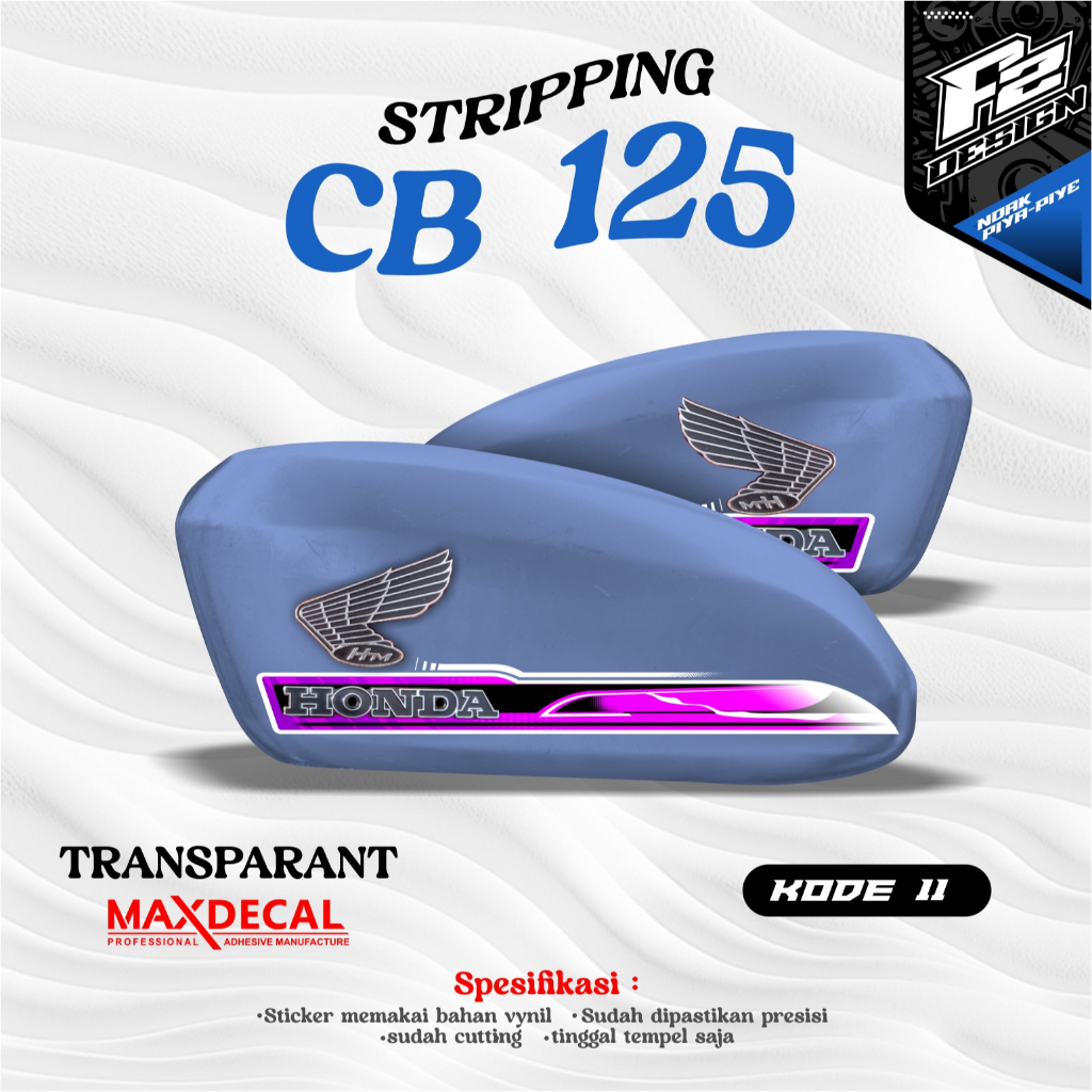 STIKER TANGKI CB POLOS CB BATIK STRIPING CB 125 CB 100 CB GLATIK kode 11