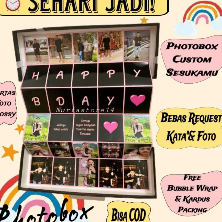 

TREND KADO MEMORY BOX FOTOBOX Kado Ulang Tahun Wisuda Surprise dllBebas Request kata Apapun