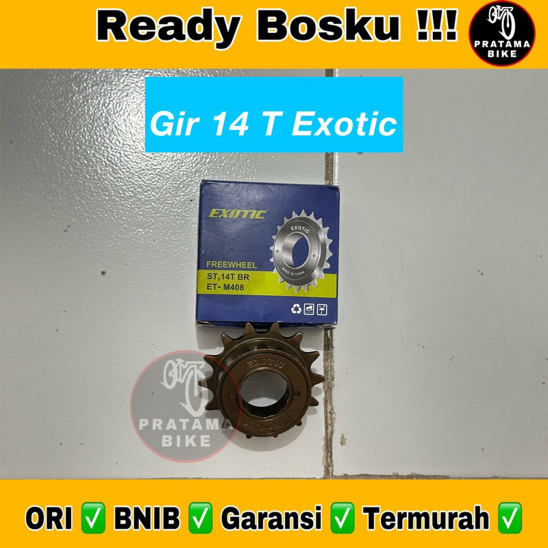 Freewheel Ger Gir Belakang Sepeda 14t EXOTIC ORIGINAL Murah
