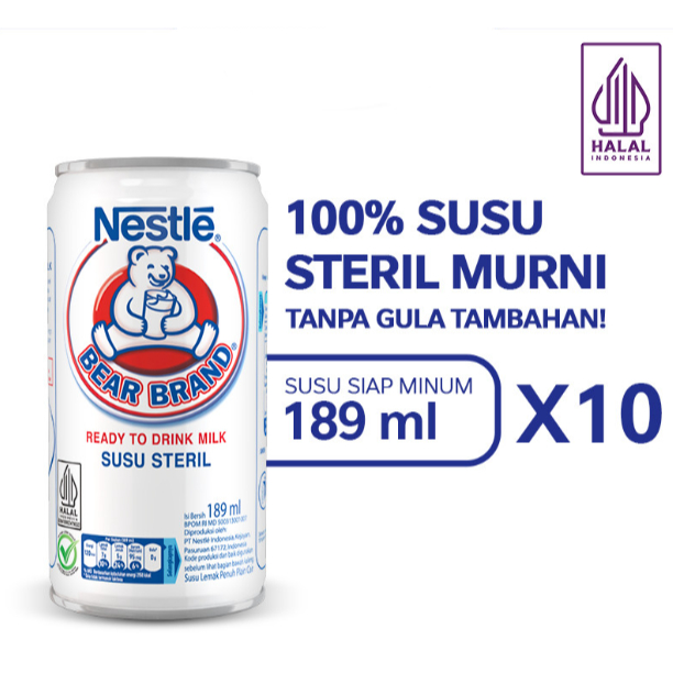 

BEAR BRAND Susu Beruang Steril Murni Tanpa Gula Tambahan 189 Ml