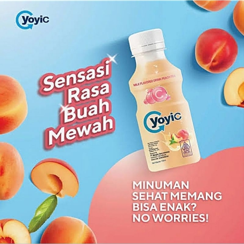 YOYIC MINUMAN SUSU FERMENTASI RASA PEACH 130ML/12PCS