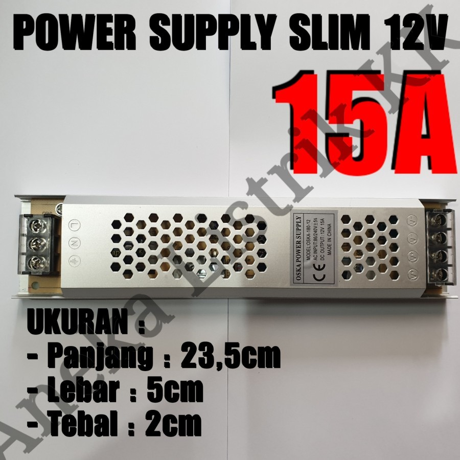 POWER SUPPLY 12V 15A JARING Trafo 15 A Adaptor 15 Amper LED STRIP CCTV