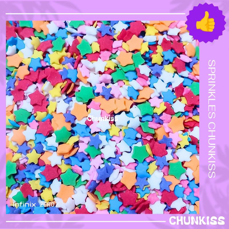 

SPRINKLE HIASAN KUE TEMA BINTANG RAINBOW 25 gr