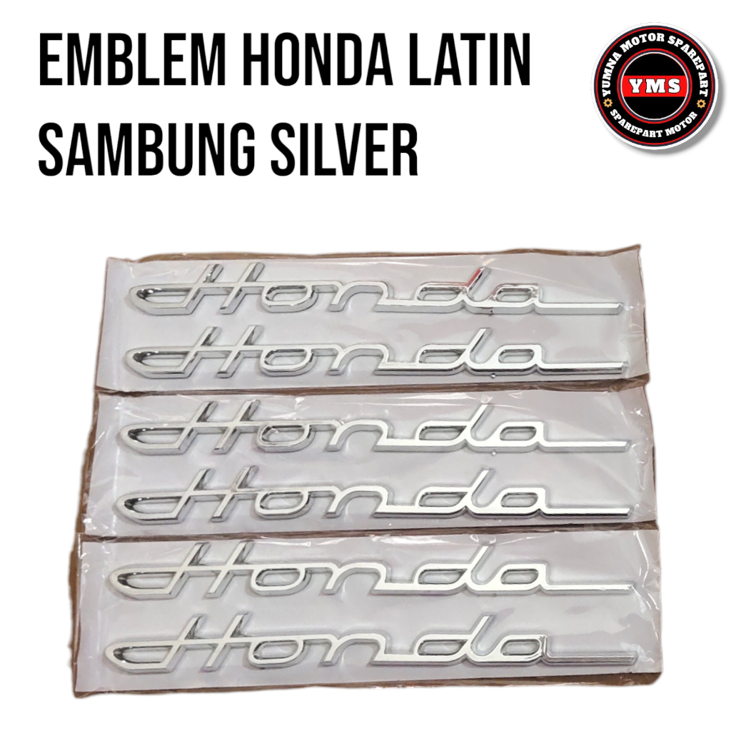 Emblem Honda Latin Timbul Emblem Logo Honda Latin Sticker Honda Latin Timbul Silver Set
