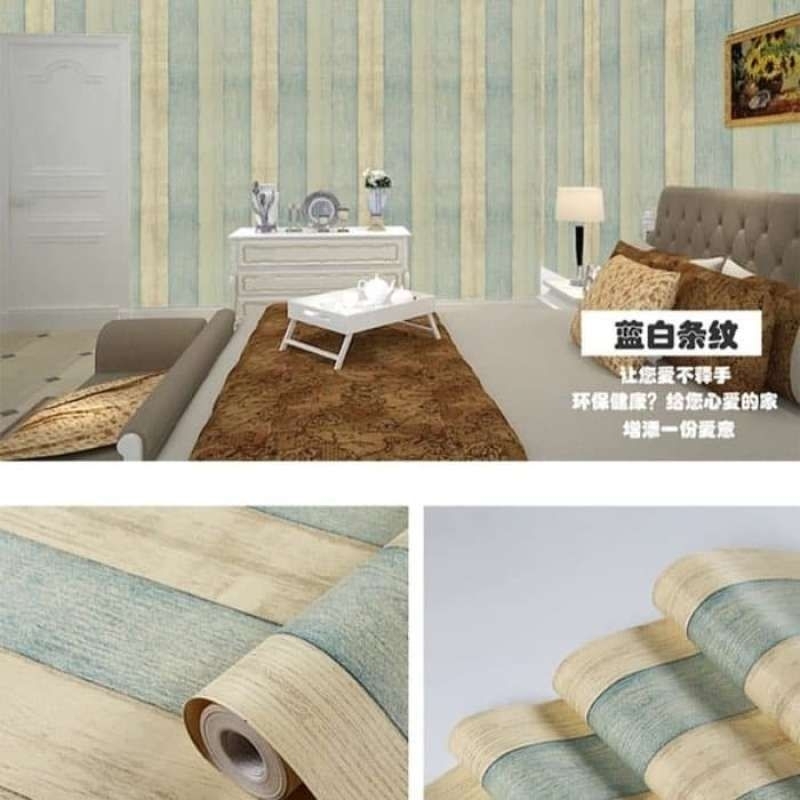 Wallpaper Sticker Dinding Motif Kayu Vintage GH020