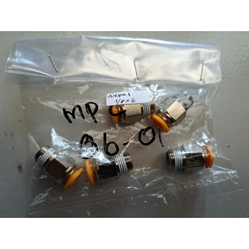 Fitting angin / nepel PU / male connector ⅛"