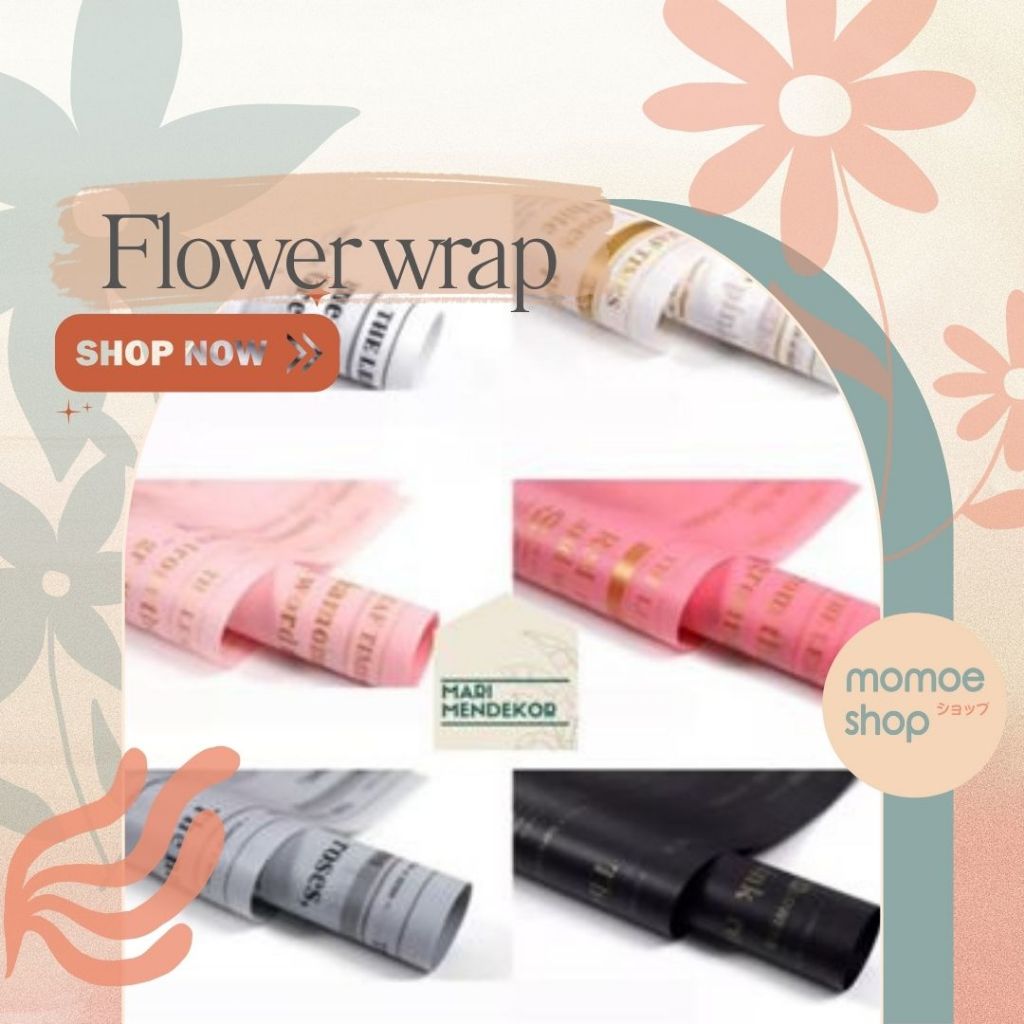 

Gratis Packing Aman Uang Kembali Flower wrap Isi 5 cellophane kertas wrapping vintage newspaper bouquet bunga plastic buket money uang kado gift alas foto bungkus plastik