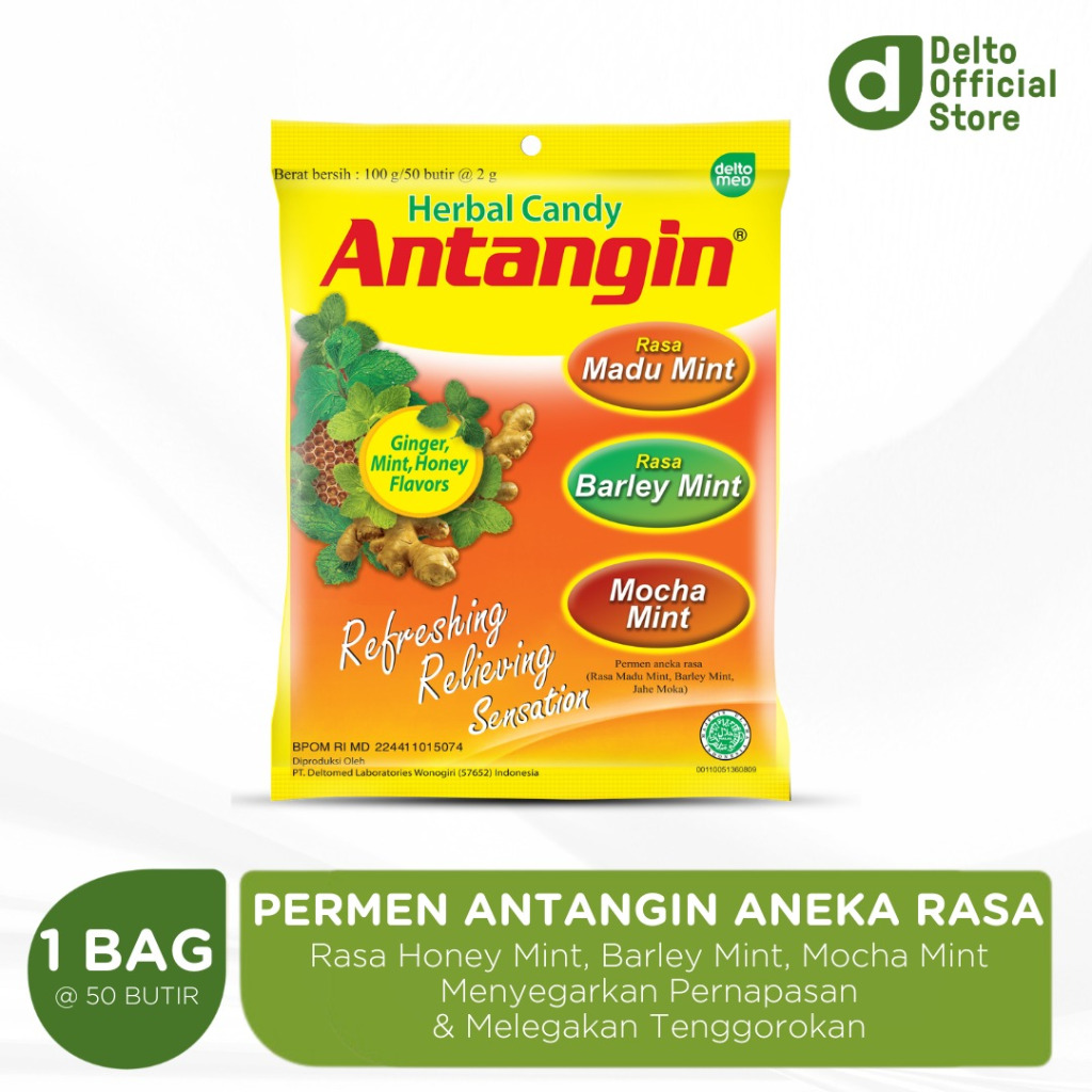 

Antangin Permen Herbal Bag 50 Butir Aneka Rasa Madu Honey Barley Mocha Mint - Melegakan Menyegarkan Tenggorokan Mengurangi Mual