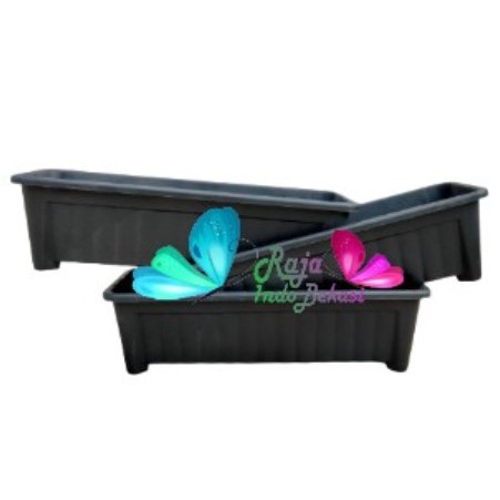 Pot Bunga Panjang Highway 55 Hitam Pot Panjang 50cm Pot Bunga Segi Panjang 50cm 70cm High Way Pot - 