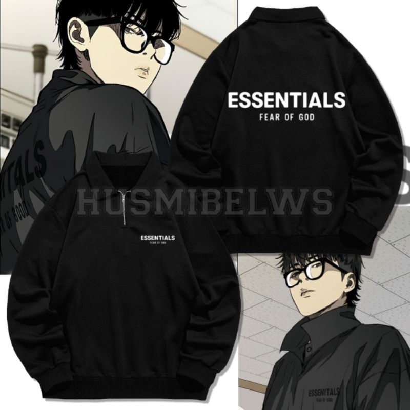 Halfzipp jaket jay jo ESSENTIALS FEAR OF GOD komik wind breaker || HUSMIBELWS