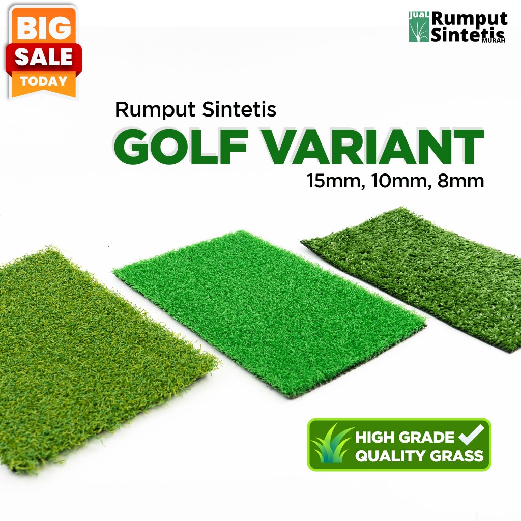 Rumput Sintetis Golf dan Mini Golf Premium Karpet Rumput Dekorasi Lapangan Outdoor per Meter