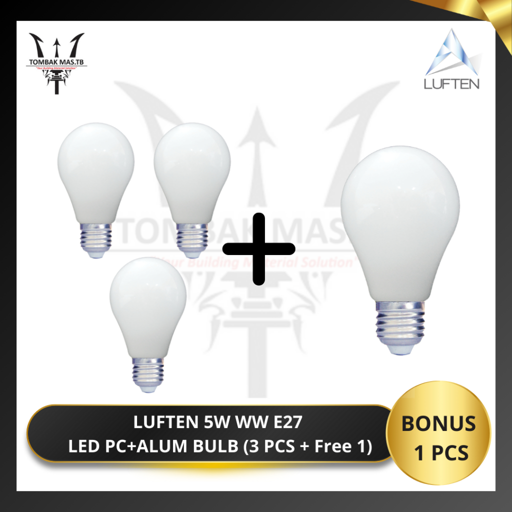 Bohlam Lampu LED Luften 5 Watt - Putih (3 + 1pcs)