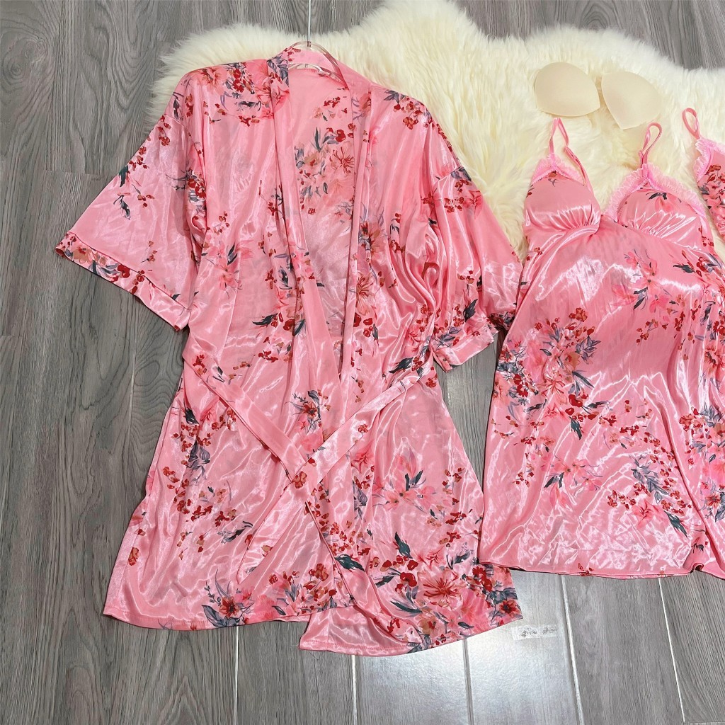 HUES.ID Lingerie Dress Set Kimono Tidur Lingerie Wanita Baju Renda Brukat Baju Adem Set Lingerie