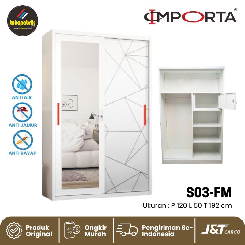 Lemari Besi 2 Pintu Importa Lemari Sliding Besi Termurah