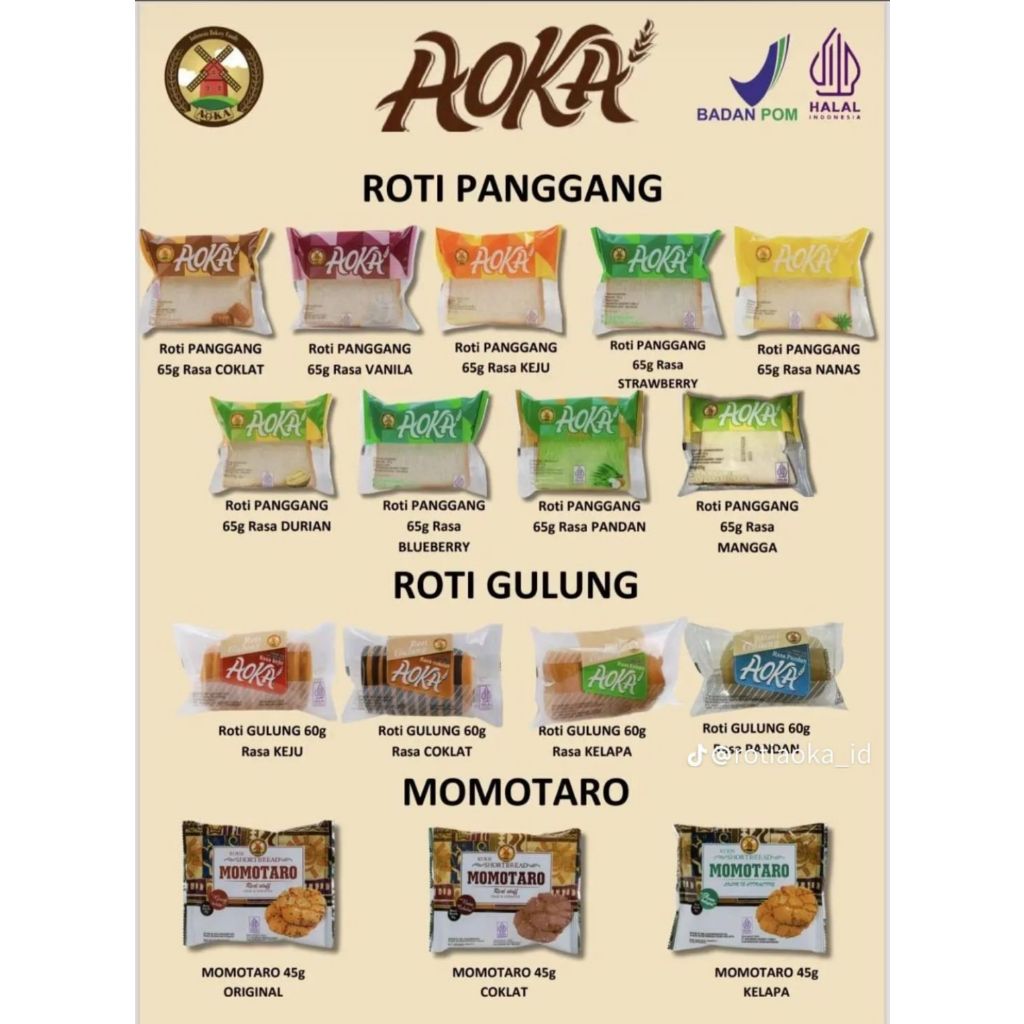 

Aoka Roti Panggang Lembut Bermacam aoka keju aoka roti gulung roti bakar padimas roti viral roti padi mas aoka momotaro