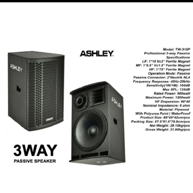 Speaker pasif Ashley TW 315P original 15inch passive 3way