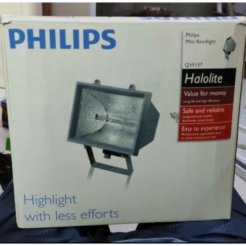 Kap Lampu Halogen 1000W QVF 137 Philips Halolite Original Philips 100% QVF137 1000 Watt