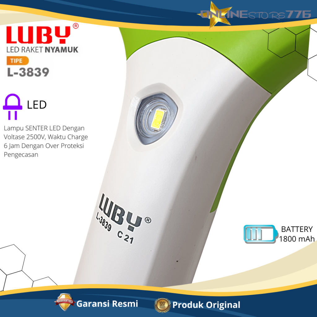 RAKET NYAMUK LUBY L3839 / PERANGKAP NYAMUK / RAKET NYAMUK / LUBY L3839 - 3839 - L3839A