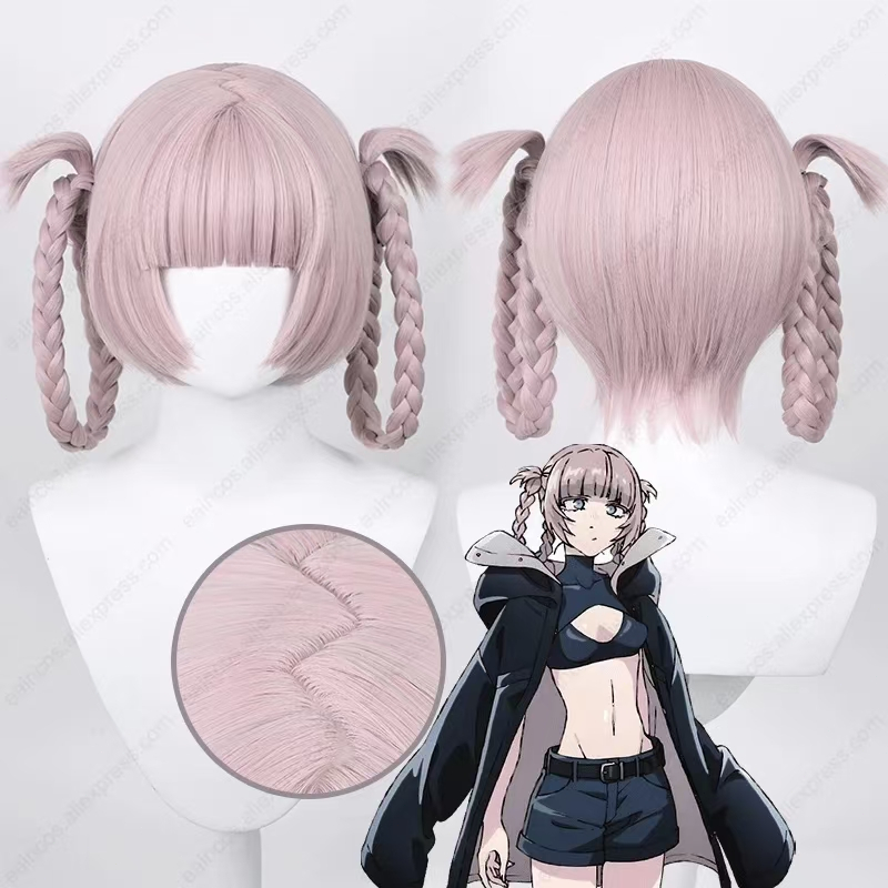 Anime Call of the Night Nanakusa Nazuna Cosplay Wig 37cm Pink Grey Wigs Heat Resistant Synthetic Hai