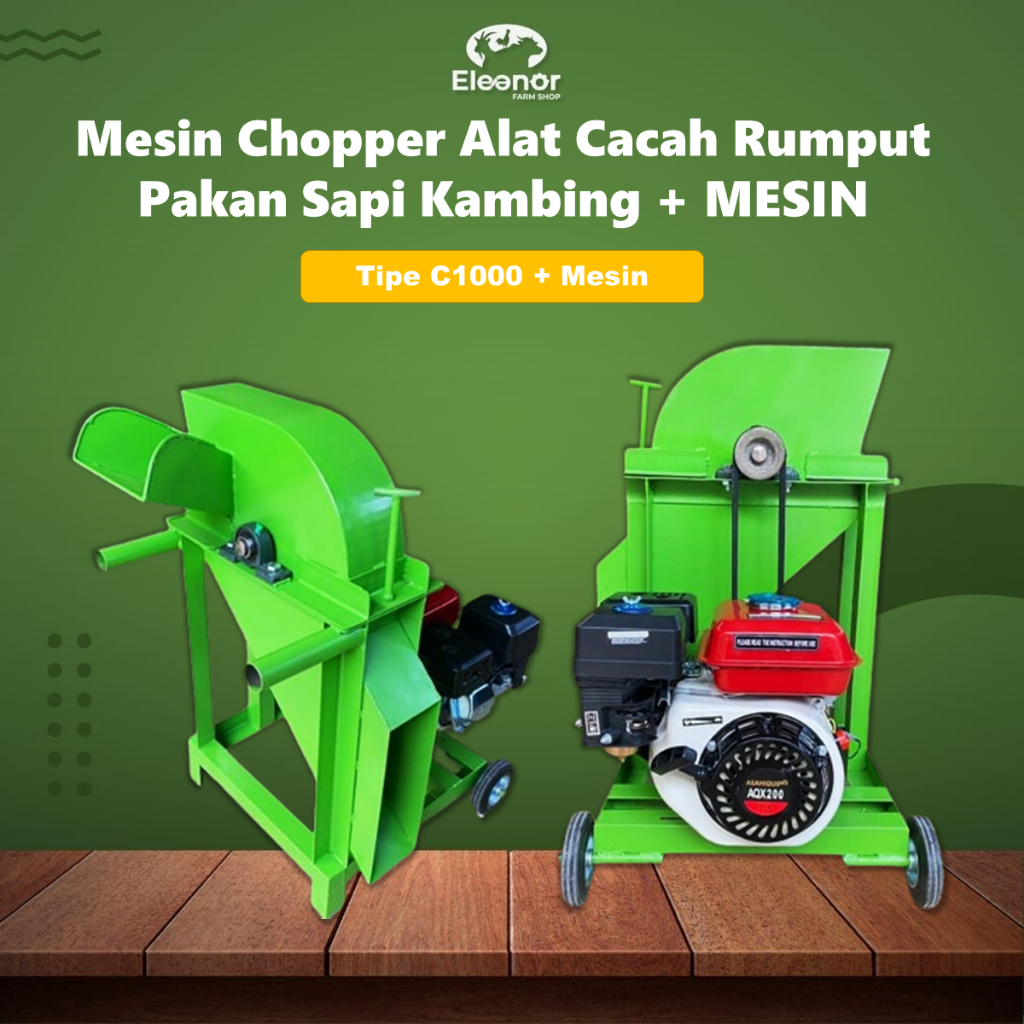 Mesin Chopper Tipe C1000 Alat Cacah Rumput Pakan Sapi Kambing + ( MESIN )