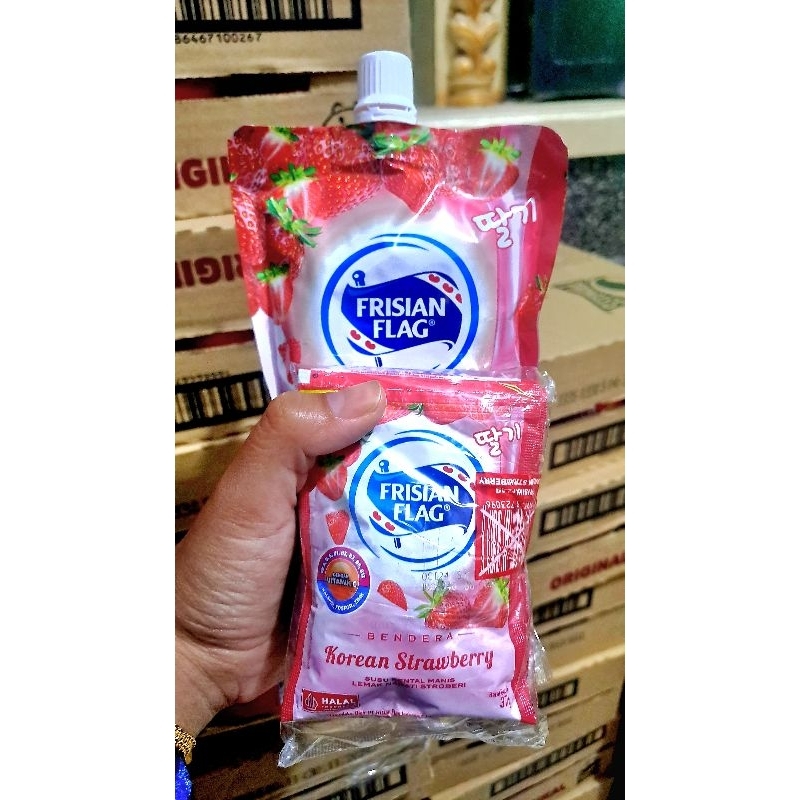 

Susu Frisian flag Bendera pouch 260gr korean stawberry free 6 saset