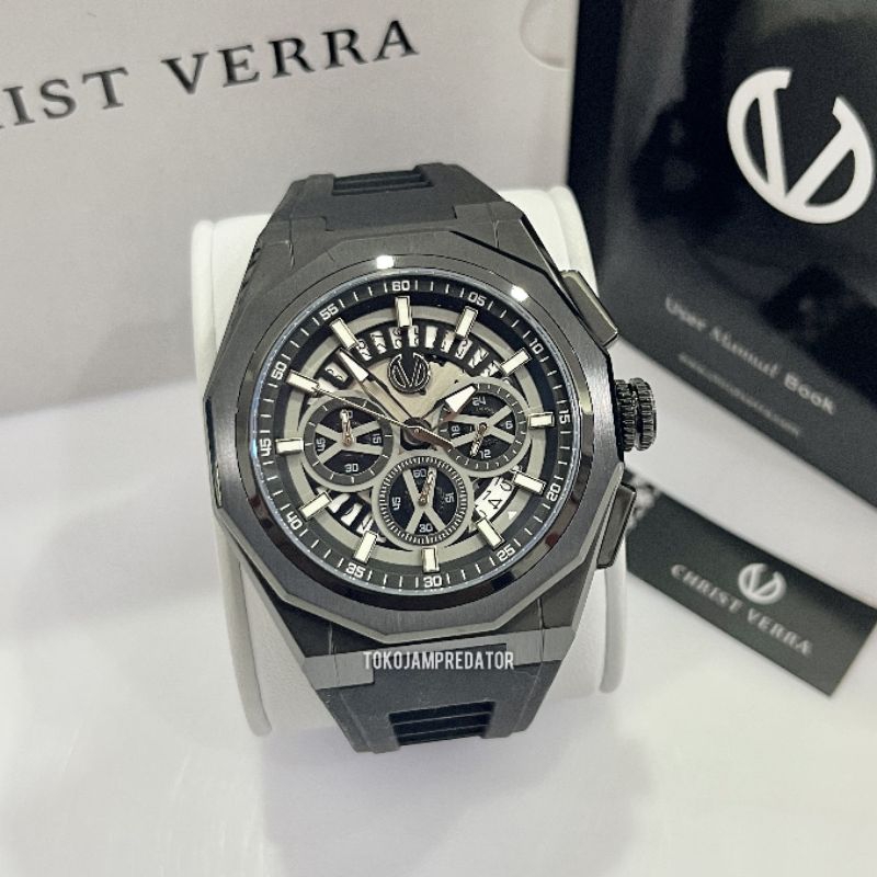 JAM TANGAN CHRIST VERRA PRIA CV 12189G-36 BLK ORIGINAL